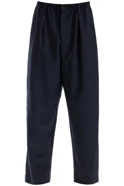 Marni Tropical Wool Cropped Pants In Men In Blue