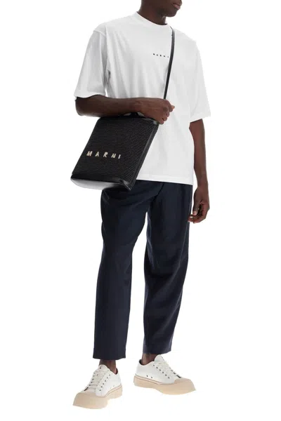 Marni Tropical Wool Cropped Pants In Men In Blue