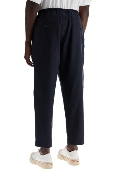 Marni Tropical Wool Cropped Pants In Men In Blue