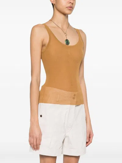 Max Mara Semi-sheer Fine-ribbed Top