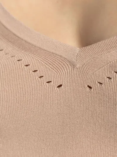 Max Mara Ribbed Texture Cropped Sleeveless Top