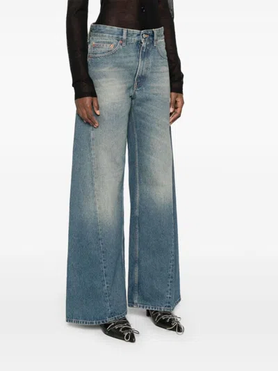 Shop Mm6 Maison Margiela Flared Leg Denim Jeans