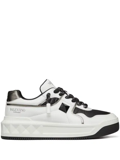 Shop Valentino Garavani One Stud Xl Leather Sneakers