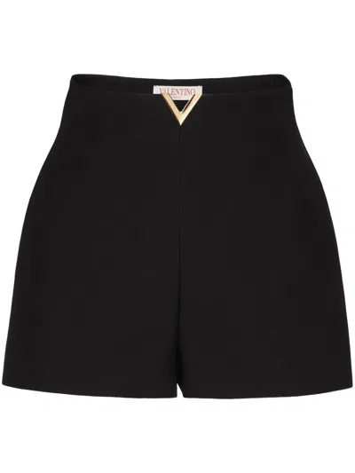 Shop Valentino Wool And Silk Blend Shorts