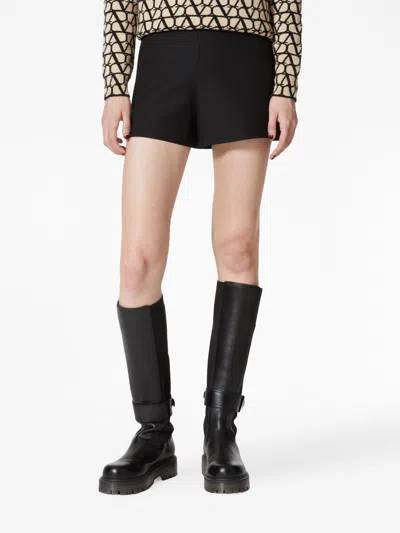 Shop Valentino Wool And Silk Blend Shorts