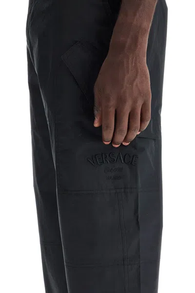 Versace Informal Pant Light Cotton Gabardine Fabric And Stamp Embroidery