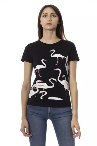 Trussardi Action Chic Black Short Sleeve Round Neck Tee In Black
