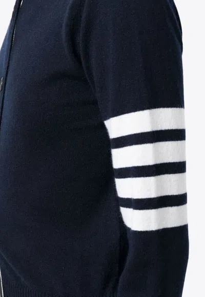 Thom Browne 4-bar Stripes Cashmere Cardigan In Blue