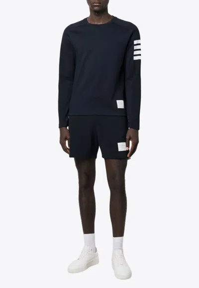 Thom Browne 4-bar Stripe Crewneck T-shirt In Blue