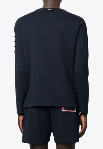 Thom Browne 4-bar Stripe Crewneck T-shirt In Blue