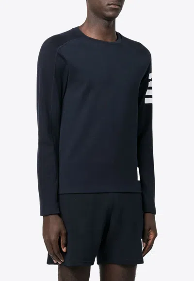 Thom Browne 4-bar Stripe Crewneck T-shirt In Blue