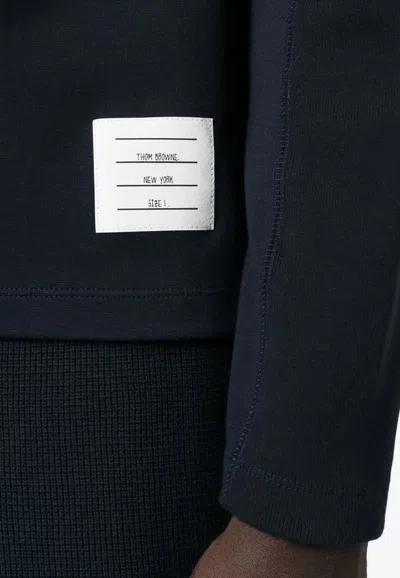 Shop Thom Browne 4-bar Stripes Long-sleeved T-shirt In Blue