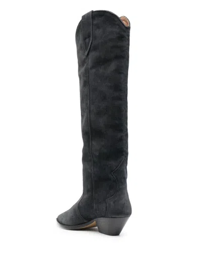 Isabel Marant Denvee Suede Leather Boots In Black