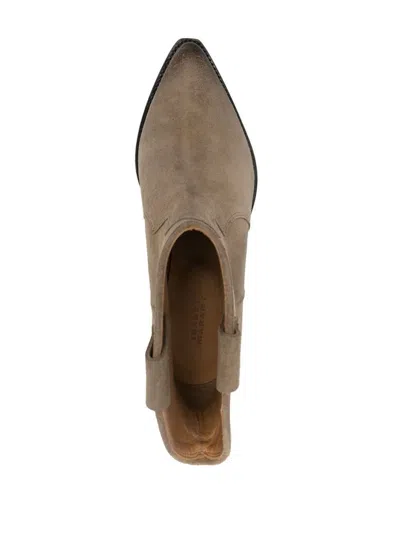 Shop Isabel Marant Dewina Suede Leather Boots In Dove Grey