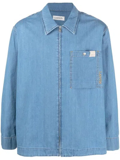 Lanvin Denim Shirt In Clear Blue