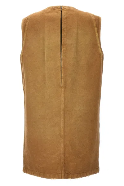 Prada Mini Abito In Cotone Cammello Donna In Beige