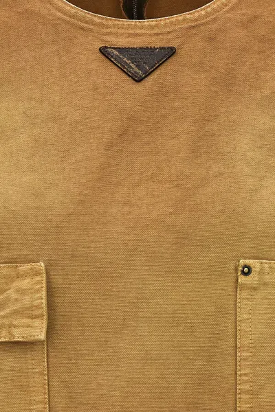 Prada Mini Abito In Cotone Cammello Donna In Beige