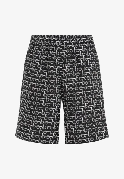 Burberry Printed Silk Bermuda Shorts In Multicolor