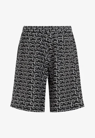 Burberry Printed Silk Bermuda Shorts In Multicolor