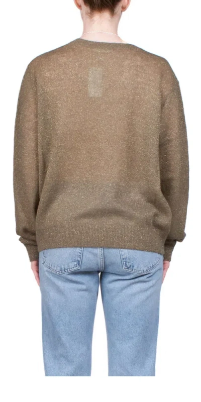 6397 Classic V-neck Sweater Metallic Khaki