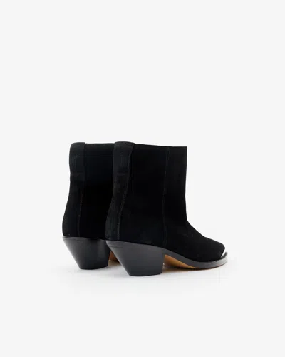 Isabel Marant Ladel Suede Bootie In Black
