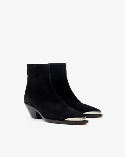 Isabel Marant Ladel Suede Bootie In Black