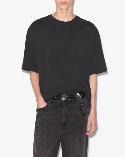 Shop Isabel Marant T-shirt Guizy In Black-white