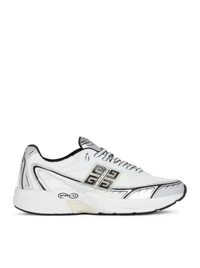 Shop Givenchy From The Parade Nfnty-52 Running Shoes In Synthetic Leather And Mesh In White