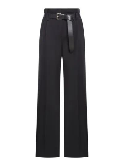 Shop Prada Trousers With Belt In Black