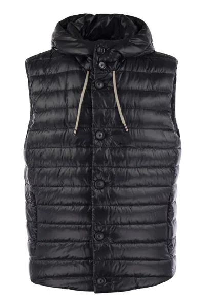 Herno Men's Sleeveless Down Jacket In Night Blue
