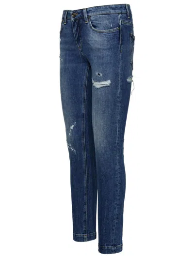 Shop Dolce & Gabbana Blue Cotton Jeans