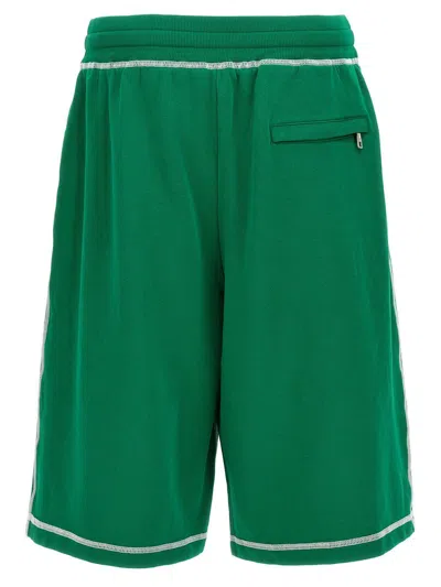 Shop Dolce & Gabbana Logo Bermuda Shorts In Green