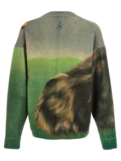 Jw Anderson Multicolor Cat Print Sweater In Multicolor