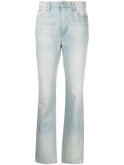 Kenzo Japanese High-waisted Straight-leg Jeans In Blue