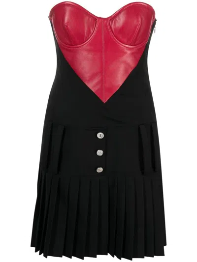 Moschino Jeans Heart Garbadine Minidress In Black