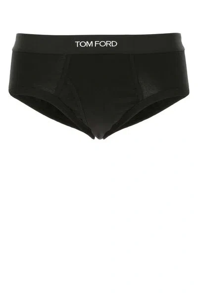 Tom Ford Two-pack Stretch Cotton And Modal-blend Briefs In Black