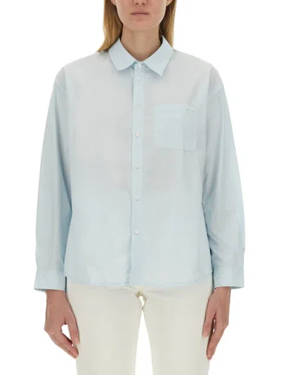 Shop Apc A.p.c. Cotton Shirt In Azure