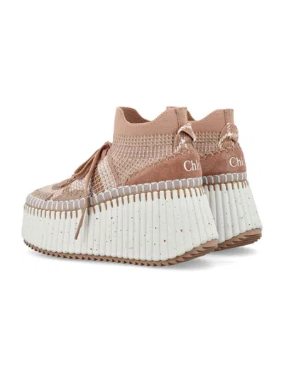 Shop Chloé Nama Wedge Sneaker In Rose