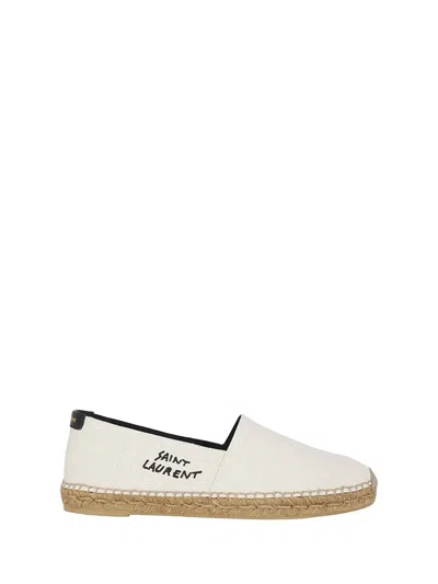 Shop Saint Laurent Espadrilles In Ecru/nero