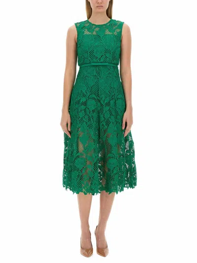 Shop Self-portrait Midi Dress In Green