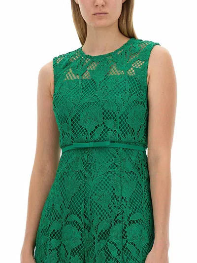 Shop Self-portrait Midi Dress In Green