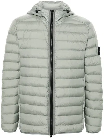 Shop Stone Island Recycled Nylon Loom Woven Chambers Down Jacket In Grey