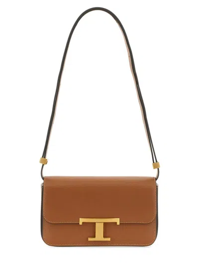 Shop Tod's Timeless T Shoulder Bag In Buff