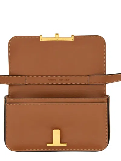 Shop Tod's Timeless T Shoulder Bag In Buff