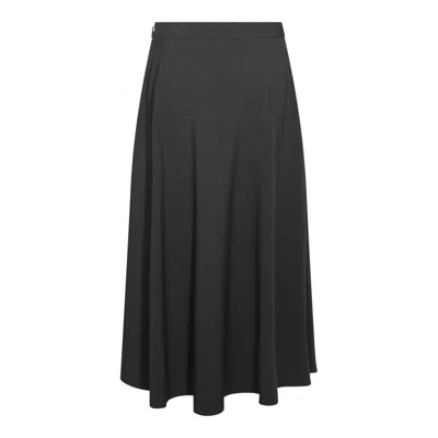 Valentino Midi Skirt In Active Gabardine In Grey