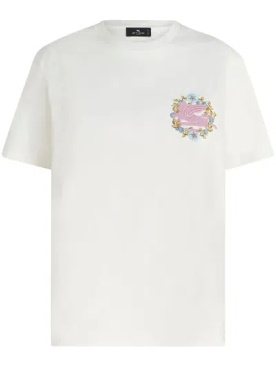 Shop Etro Logo Patch T-shirt Clothing In White