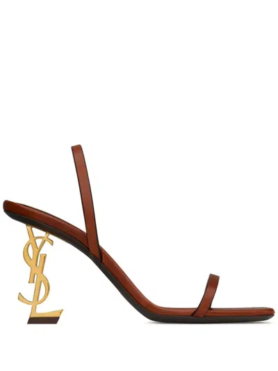 Shop Saint Laurent Opyum 85 Sandals Shoes In Brown