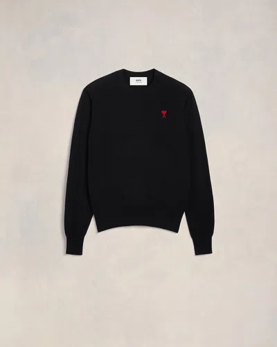 Ami Alexandre Mattiussi Ami De Coeur Logo-embroidered Pullover Sweatshirt In Black
