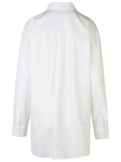 Moschino Heart Patch Collared Shirt In White