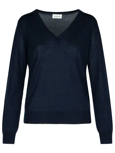 P.a.r.o.s.h Parosh Leila Knitted V-neck Long-sleeve Top In Blue